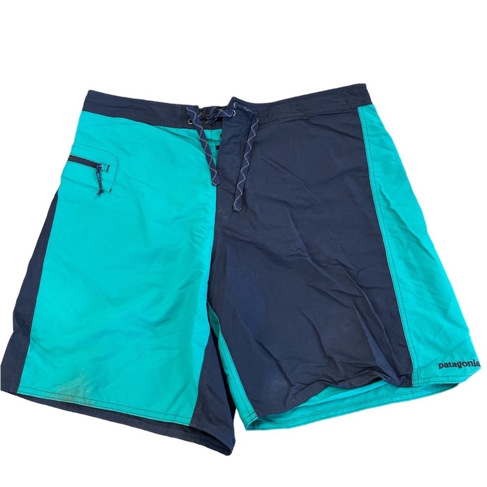 Patagonia Men’s Wavefarer Board Shorts 10 Inch Inseam Blue/Green Excellent Sz 38